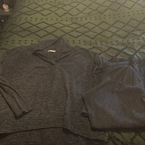 Dark Gray Knit Sweater Set